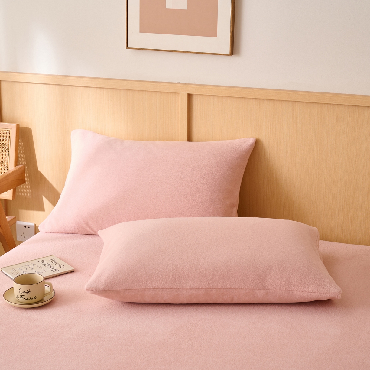 91家纺网 家纺一手货源 找家纺 早晨家纺 2025新款华泰款高克重牛奶绒仿羊绒单枕套 华泰-玉