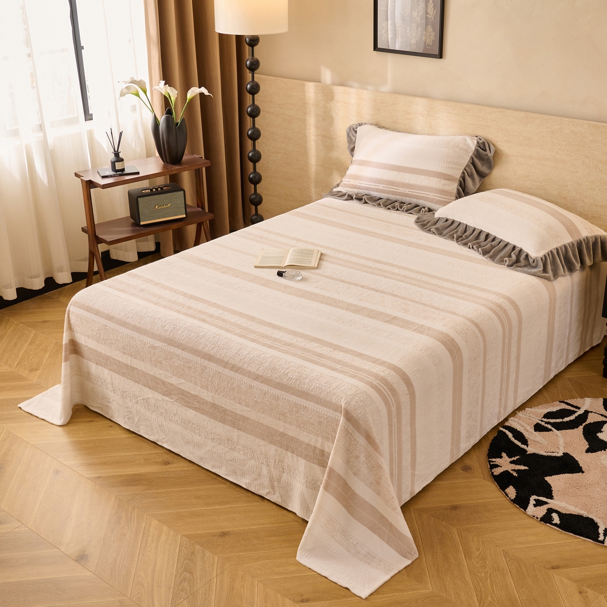 91家纺网 家纺一手货源 找家纺 早晨家纺 2025新款高克重牛奶绒烂花单品床单 素纹