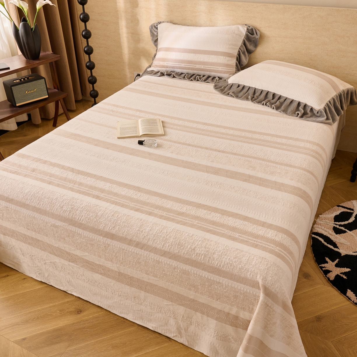 91家纺网 家纺一手货源 找家纺 早晨家纺 2025新款高克重牛奶绒烂花单品床单 素纹