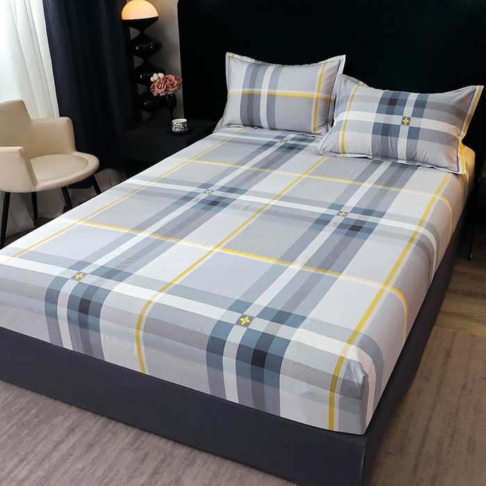 91家纺网 家纺一手货源 找家纺 晶缦家纺 2025叶语系·纯棉活性全棉磨毛四件套 莫利格-蓝