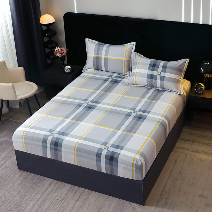 91家纺网 家纺一手货源 找家纺 晶缦家纺 2025叶语系·纯棉活性全棉磨毛四件套 莫利格-蓝