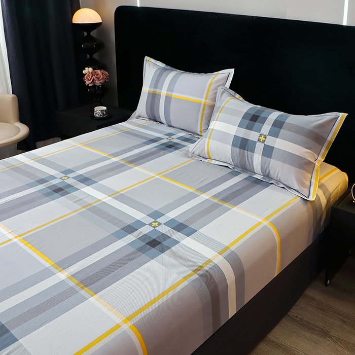 91家纺网 家纺一手货源 找家纺 晶缦家纺 2025叶语系·纯棉活性全棉磨毛四件套 莫利格-蓝