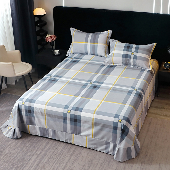 91家纺网 家纺一手货源 找家纺 晶缦家纺 2025叶语系·纯棉活性全棉磨毛四件套 莫利格-蓝