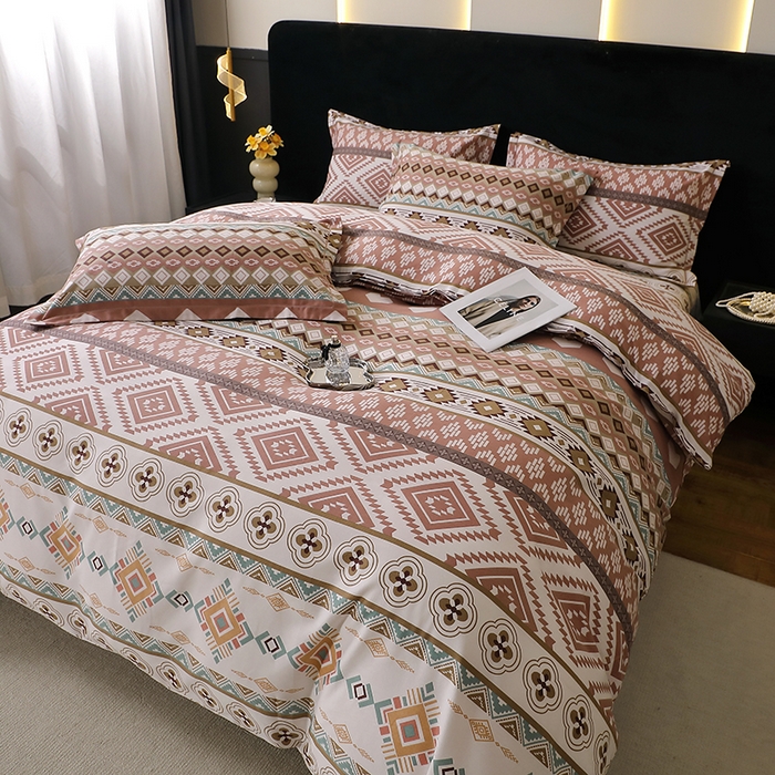 91家纺网 家纺一手货源 找家纺 晶缦家纺 2025叶语系·纯棉活性全棉磨毛四件套 慕恋