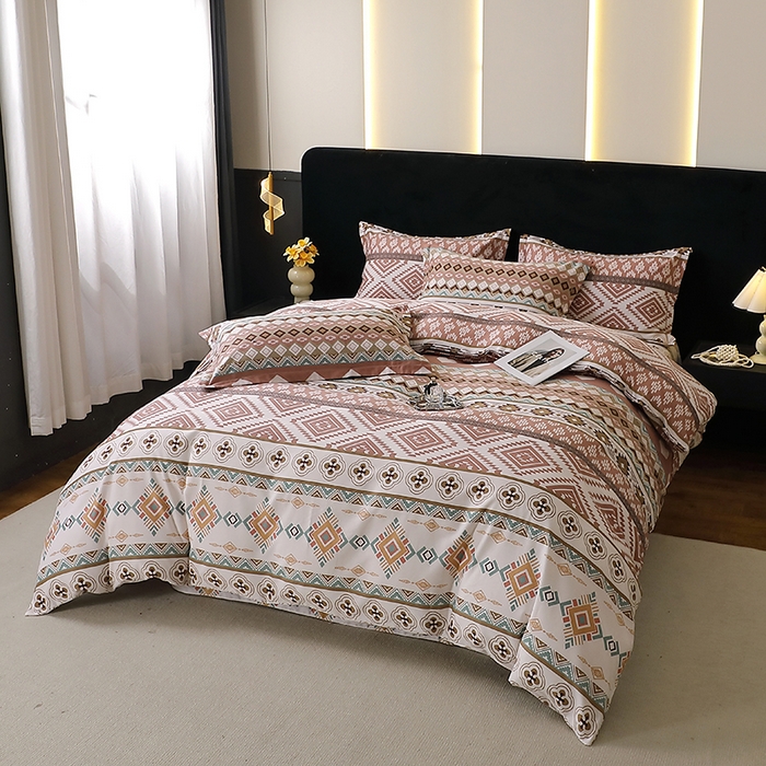 91家纺网 家纺一手货源 找家纺 晶缦家纺 2025叶语系·纯棉活性全棉磨毛四件套 慕恋