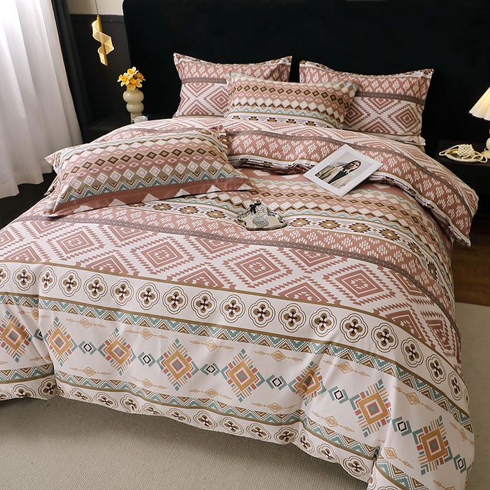 91家纺网 家纺一手货源 找家纺 晶缦家纺 2025叶语系·纯棉活性全棉磨毛四件套 慕恋