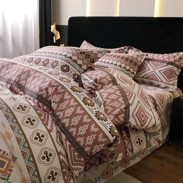 91家纺网 家纺一手货源 找家纺 晶缦家纺 2025叶语系·纯棉活性全棉磨毛四件套 慕恋