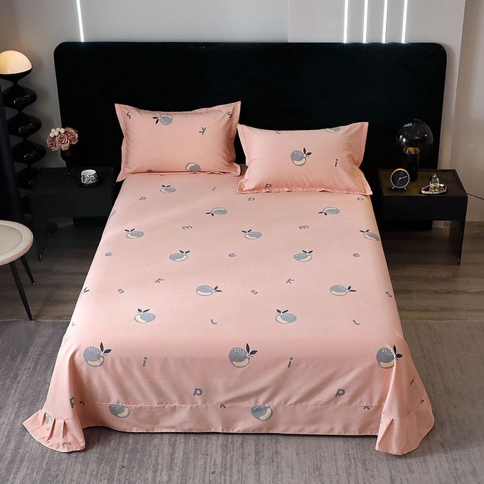 91家纺网 家纺一手货源 找家纺 晶缦家纺 2025叶语系·纯棉活性全棉磨毛四件套 情怀粉