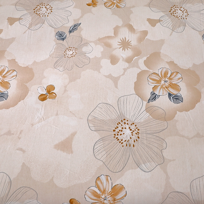 91家纺网 家纺一手货源 找家纺 晶缦家纺 2025叶语系·纯棉活性全棉磨毛四件套 如月花梦咖