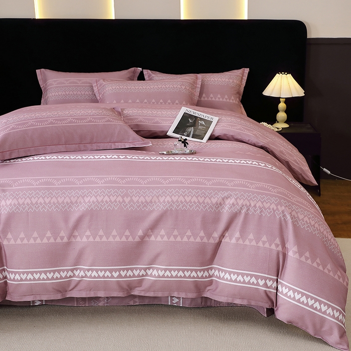 91家纺网 家纺一手货源 找家纺 晶缦家纺 2025叶语系·纯棉活性全棉磨毛四件套 维卡斯粉