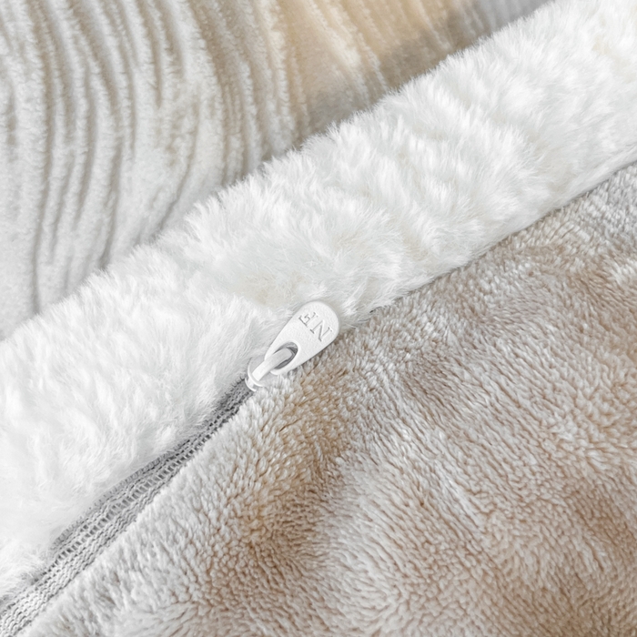 91家纺网 家纺一手货源 找家纺 诺梵家纺 2025新款兔毛绒包边 雕花绒四件套 冬恋羽-灰