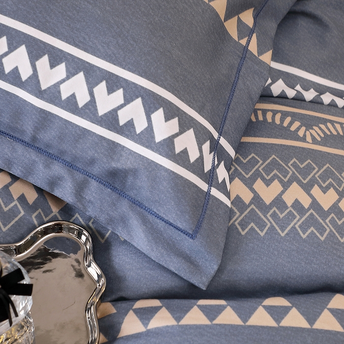 91家纺网 家纺一手货源 找家纺 晶缦家纺 2025叶语系·纯棉活性全棉磨毛四件套 维卡斯灰