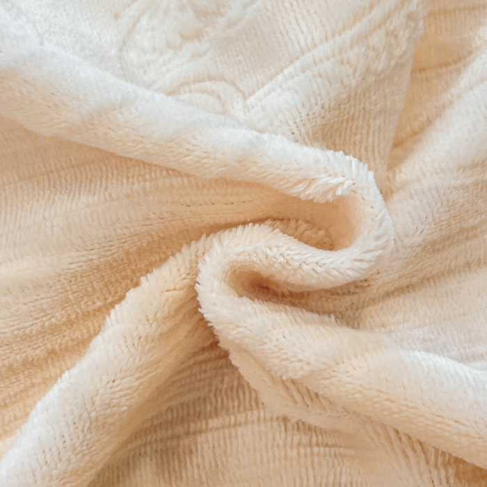 91家纺网 家纺一手货源 找家纺 诺梵家纺 2025新款兔毛绒包边 雕花绒四件套 米蕾-黄