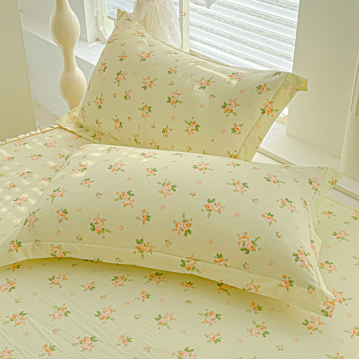 91家纺网 家纺一手货源 找家纺 子钦家纺 2025新款云朵棉水洗棉韩版双层花边公主风床裙床裙三件套 床裙-仲夏