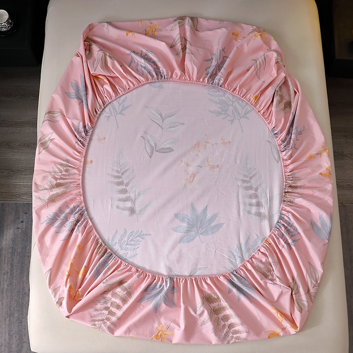 91家纺网 家纺一手货源 找家纺 晶缦家纺 2025叶语系·纯棉活性全棉磨毛四件套 相思叶粉