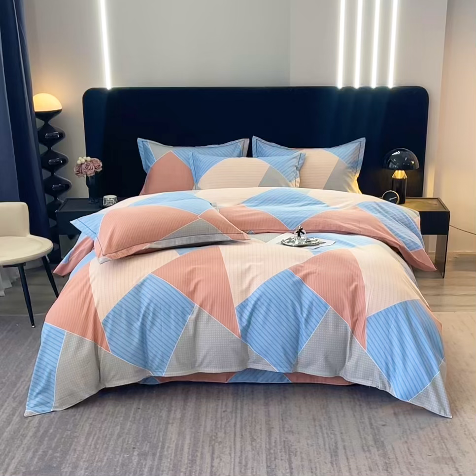 91家纺网 家纺一手货源 找家纺 晶缦家纺 2025叶语系·纯棉活性全棉磨毛四件套 炫彩