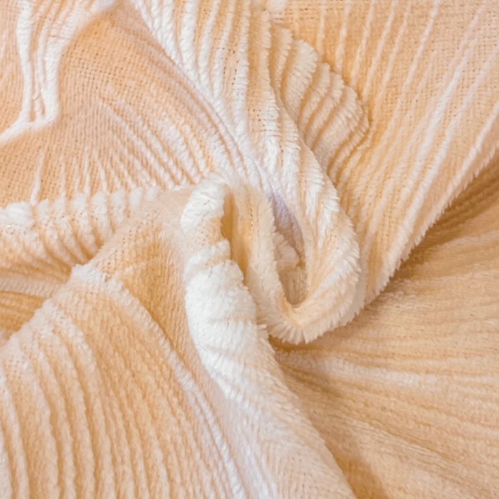 91家纺网 家纺一手货源 找家纺 诺梵家纺 2025新款兔毛绒包边 雕花绒四件套 杏坞-黄