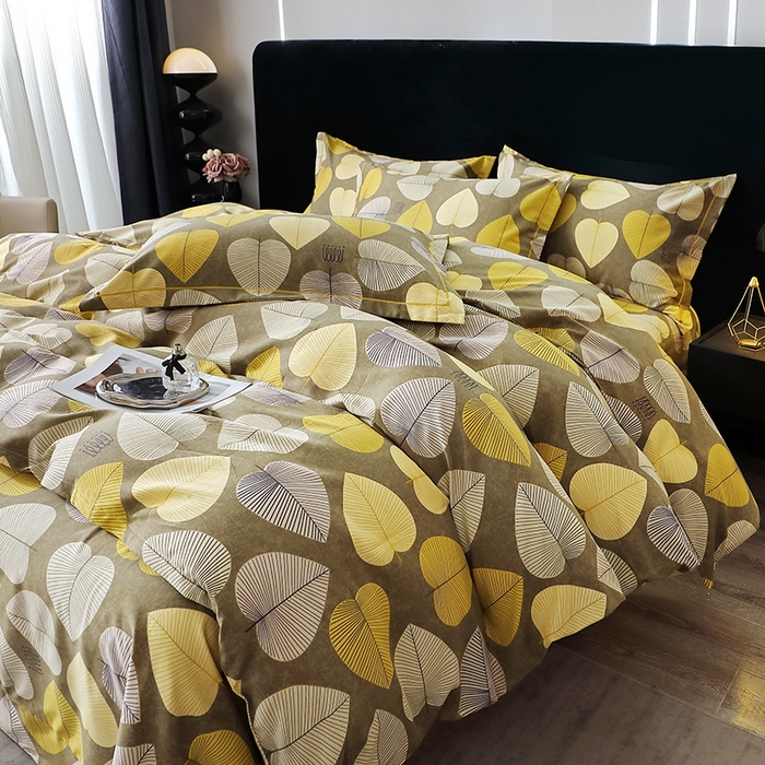 晶缦家纺 2025叶语系·纯棉活性全棉磨毛四件套 叶语聆风