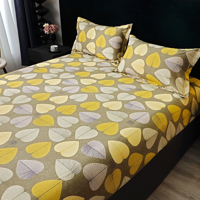 91家纺网 家纺一手货源 找家纺 晶缦家纺 2025叶语系·纯棉活性全棉磨毛四件套 叶语聆风