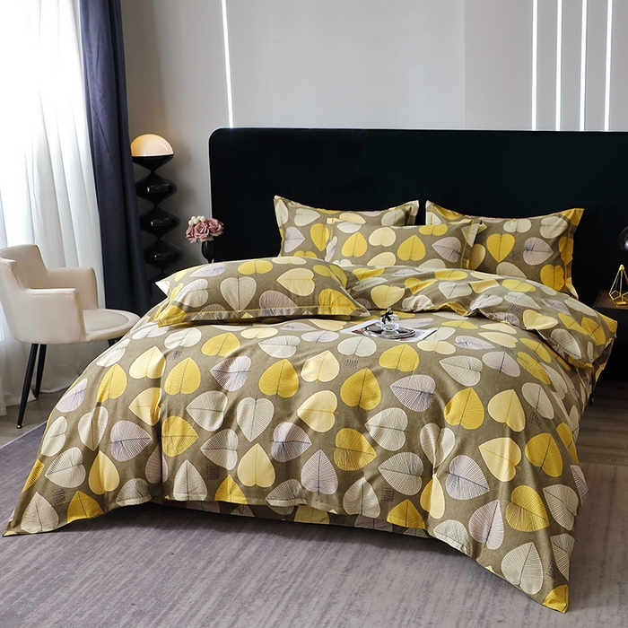 91家纺网 家纺一手货源 找家纺 晶缦家纺 2025叶语系·纯棉活性全棉磨毛四件套 叶语聆风