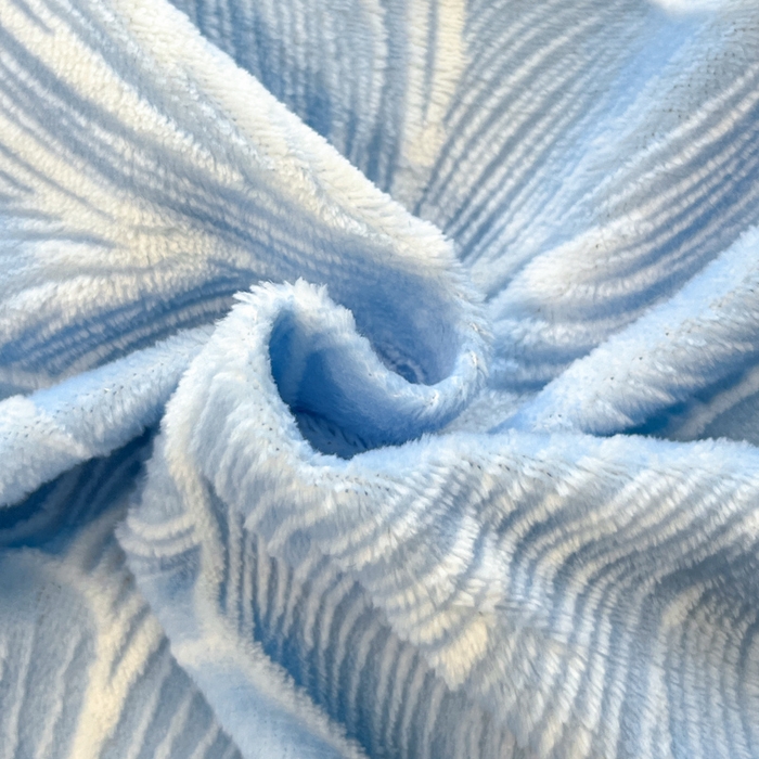 91家纺网 家纺一手货源 找家纺 诺梵家纺 2025新款兔毛绒包边 雕花绒四件套 杏坞-蓝