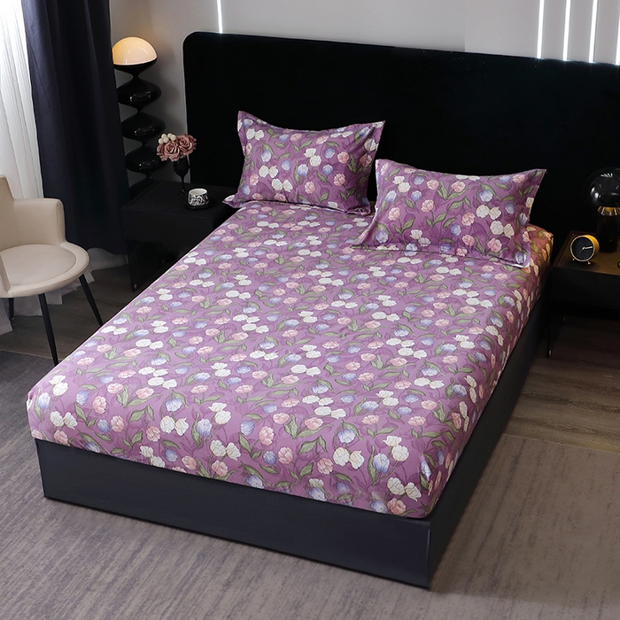 91家纺网 家纺一手货源 找家纺 晶缦家纺 2025叶语系·纯棉活性全棉磨毛四件套 拥抱花季