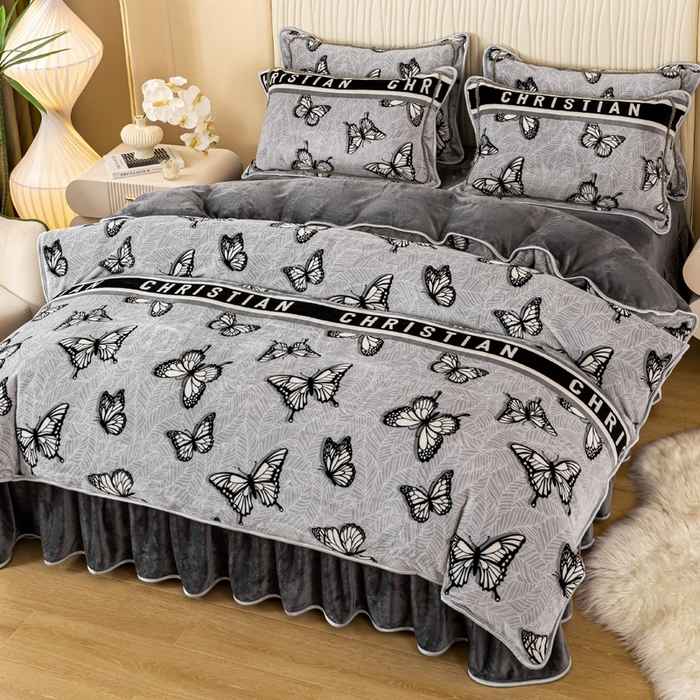 91家纺网 家纺一手货源 找家纺 （总）念家居 2025新款高克重牛奶绒四件套保暖四件套直播爆款电商爆款