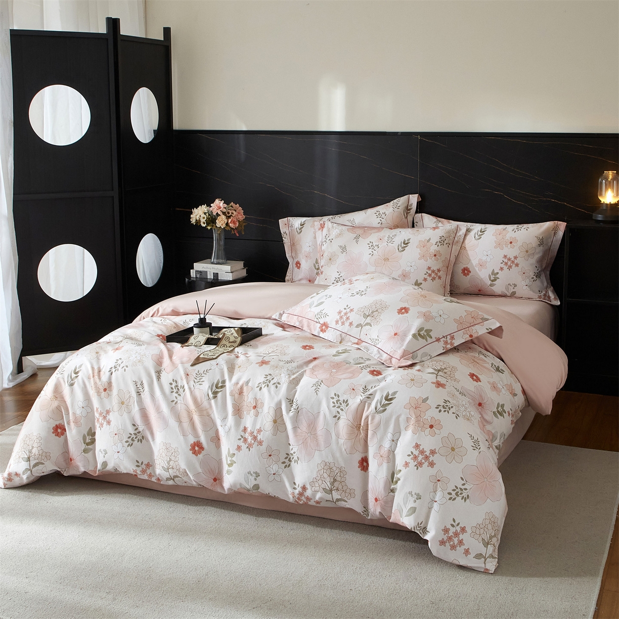 91家纺网 家纺一手货源 找家纺 品乐家纺 2025新款32支超柔生态磨毛四件套 春意