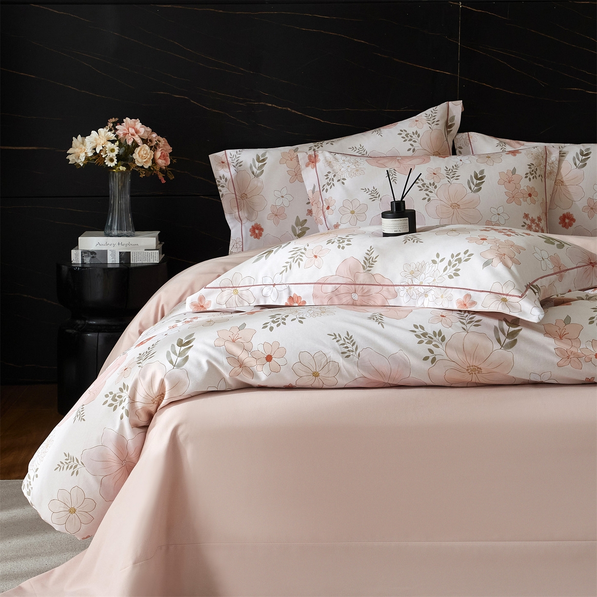 91家纺网 家纺一手货源 找家纺 品乐家纺 2025新款32支超柔生态磨毛四件套 春意