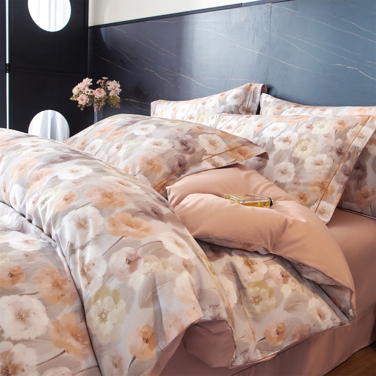 91家纺网 家纺一手货源 找家纺 品乐家纺 2025新款32支超柔生态磨毛四件套 朵唯-桔