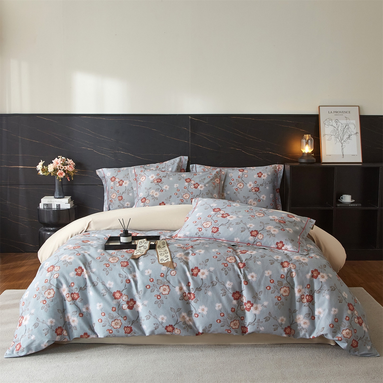 品乐家纺 2025新款32支超柔生态磨毛四件套 兰茵-蓝