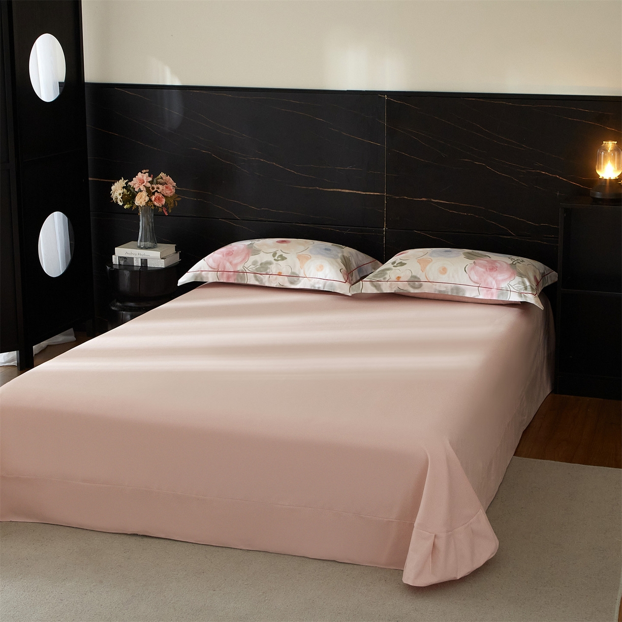 91家纺网 家纺一手货源 找家纺 品乐家纺 2025新款32支超柔生态磨毛四件套 桃汐-粉