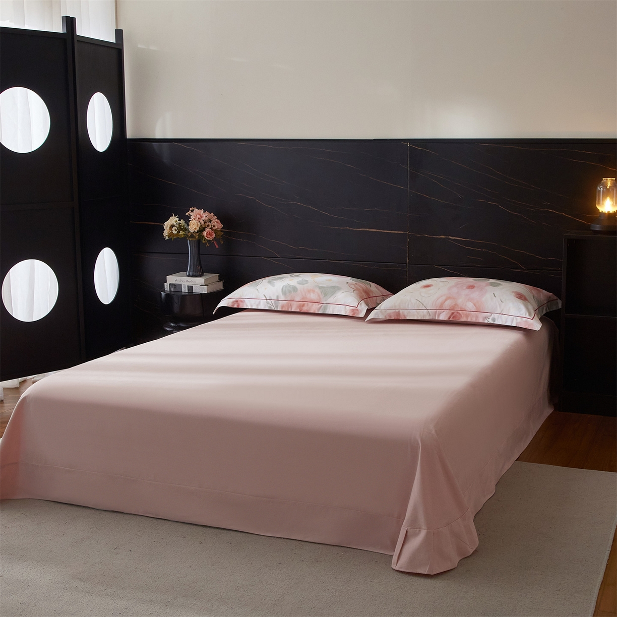 91家纺网 家纺一手货源 找家纺 品乐家纺 2025新款32支超柔生态磨毛四件套 桃汐-桔