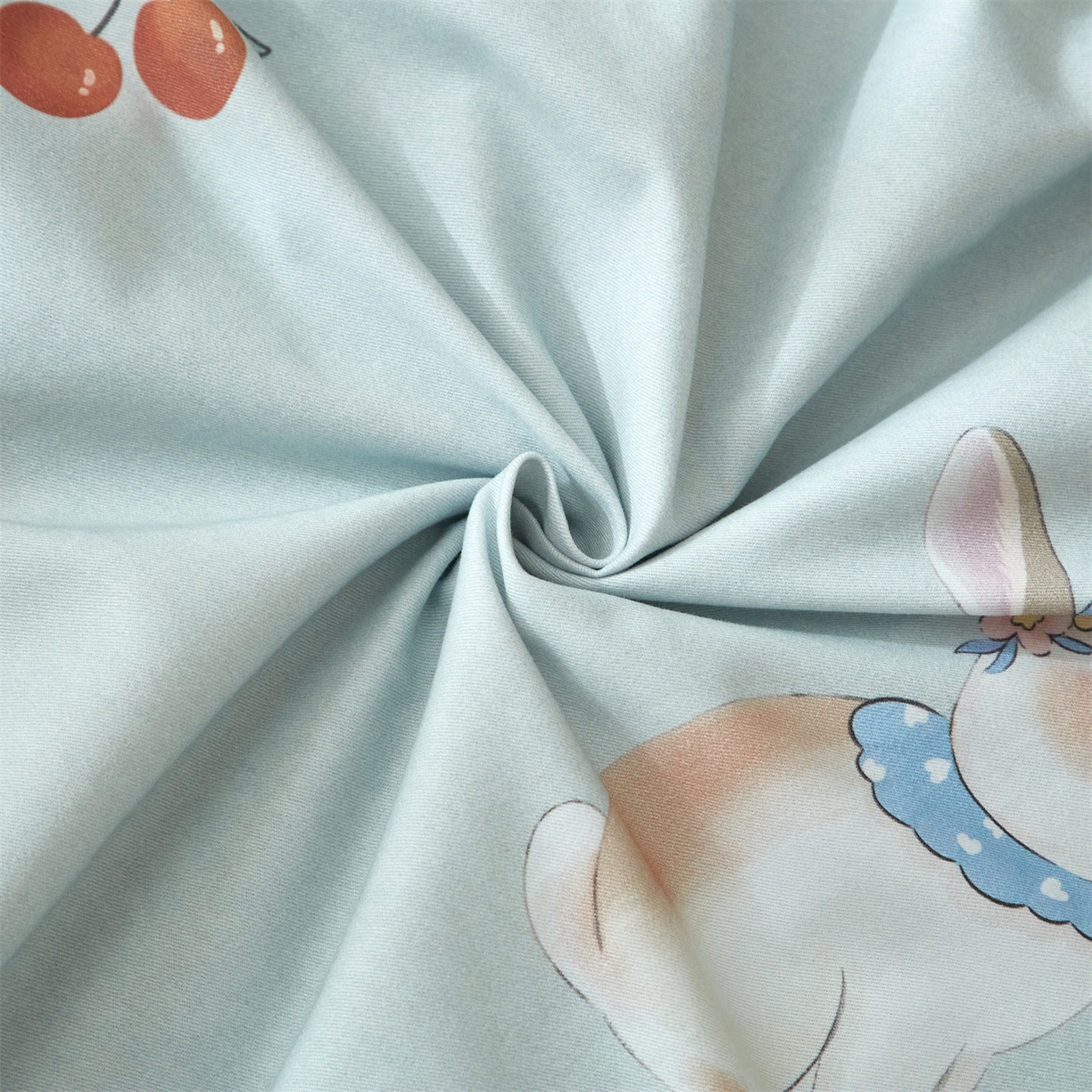 91家纺网 家纺一手货源 找家纺 品乐家纺 2025新款32支超柔生态磨毛四件套 小萌兔-绿