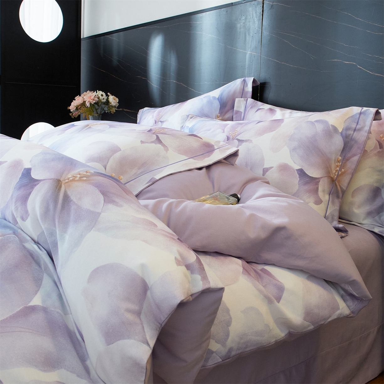 91家纺网 家纺一手货源 找家纺 品乐家纺 2025新款32支超柔生态磨毛四件套 郁郁幽兰-紫