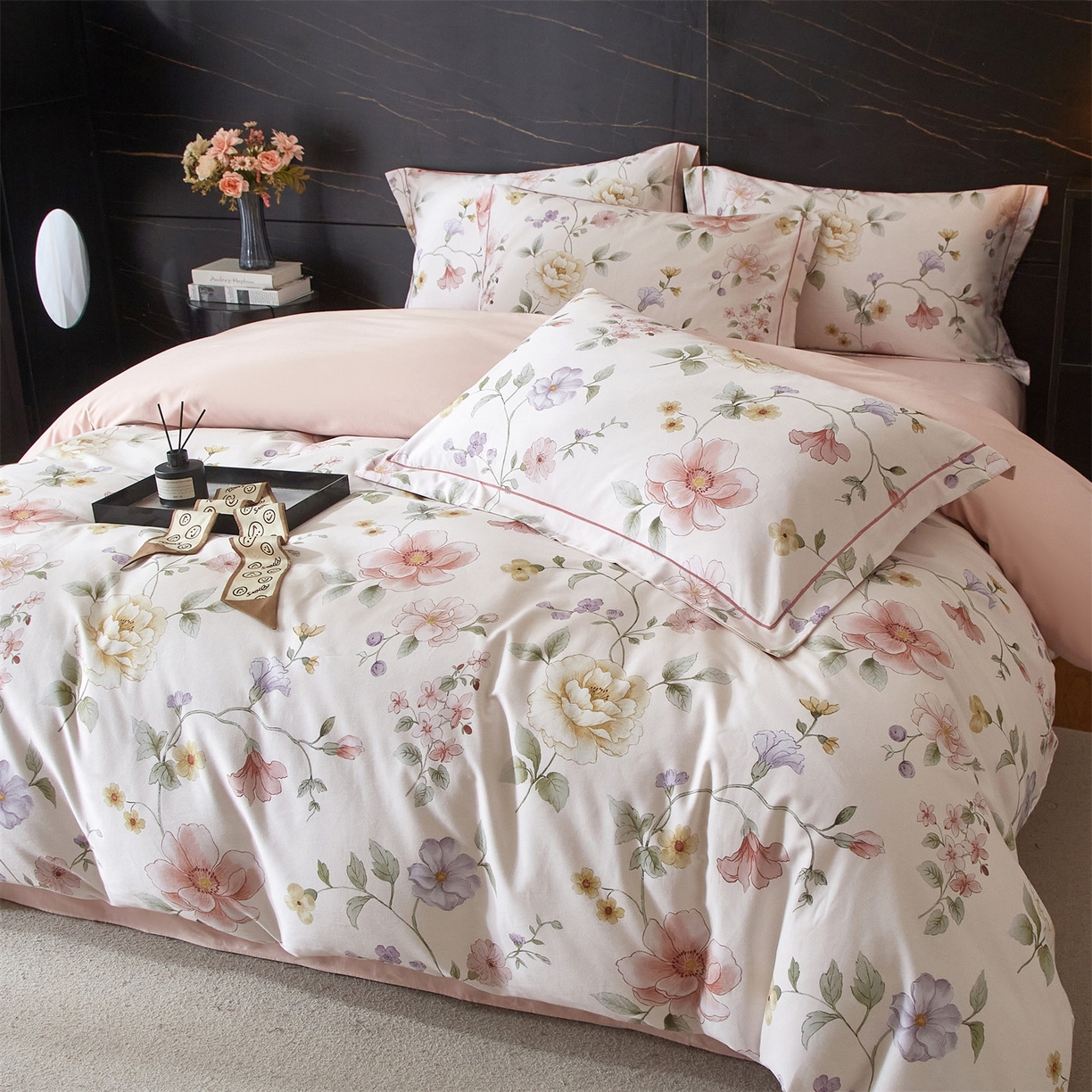 91家纺网 家纺一手货源 找家纺 品乐家纺 2025新款32支超柔生态磨毛四件套 芷柔-粉