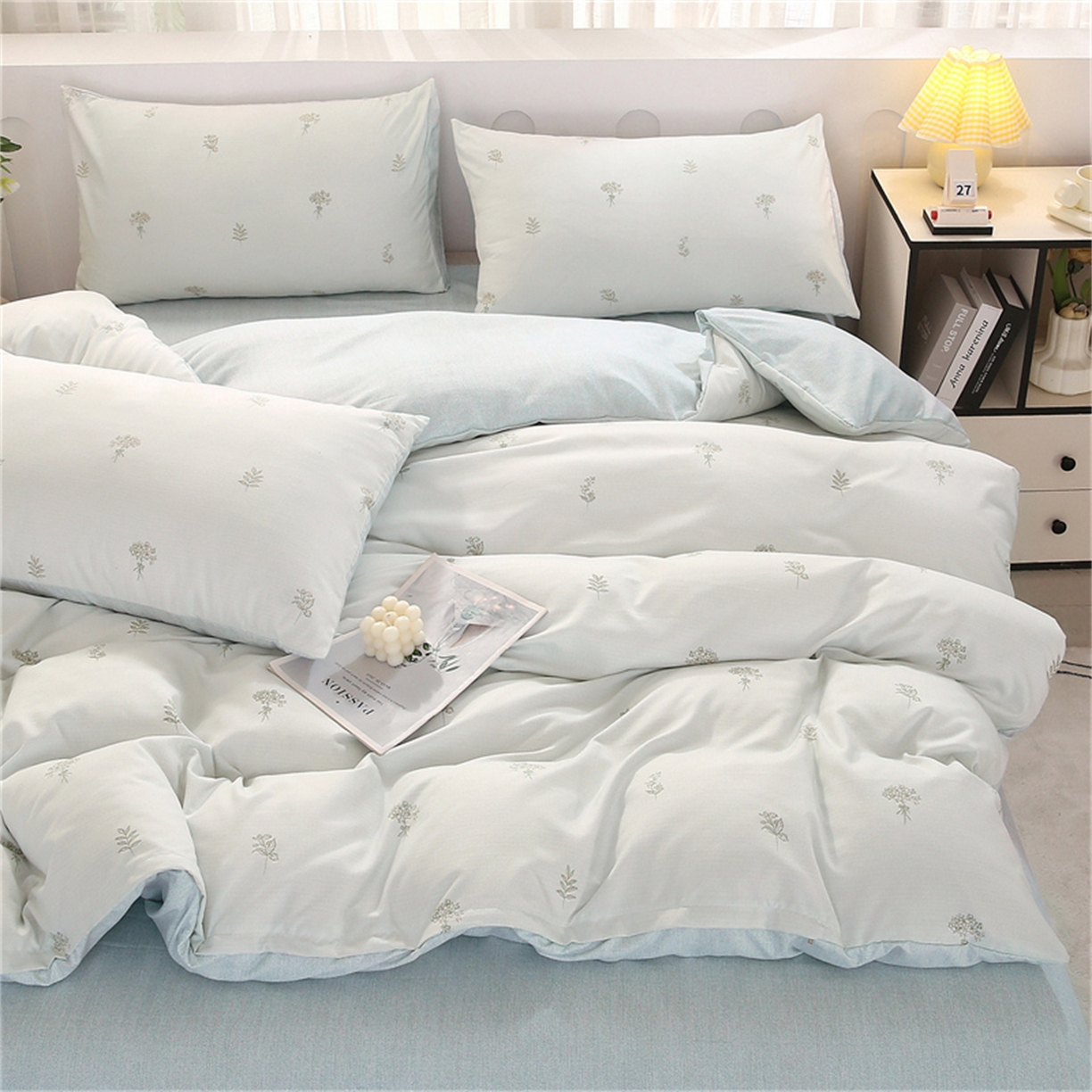 91家纺网 家纺一手货源 找家纺 织写 2025新款加厚磨毛澳绒棉四件套 朵拉