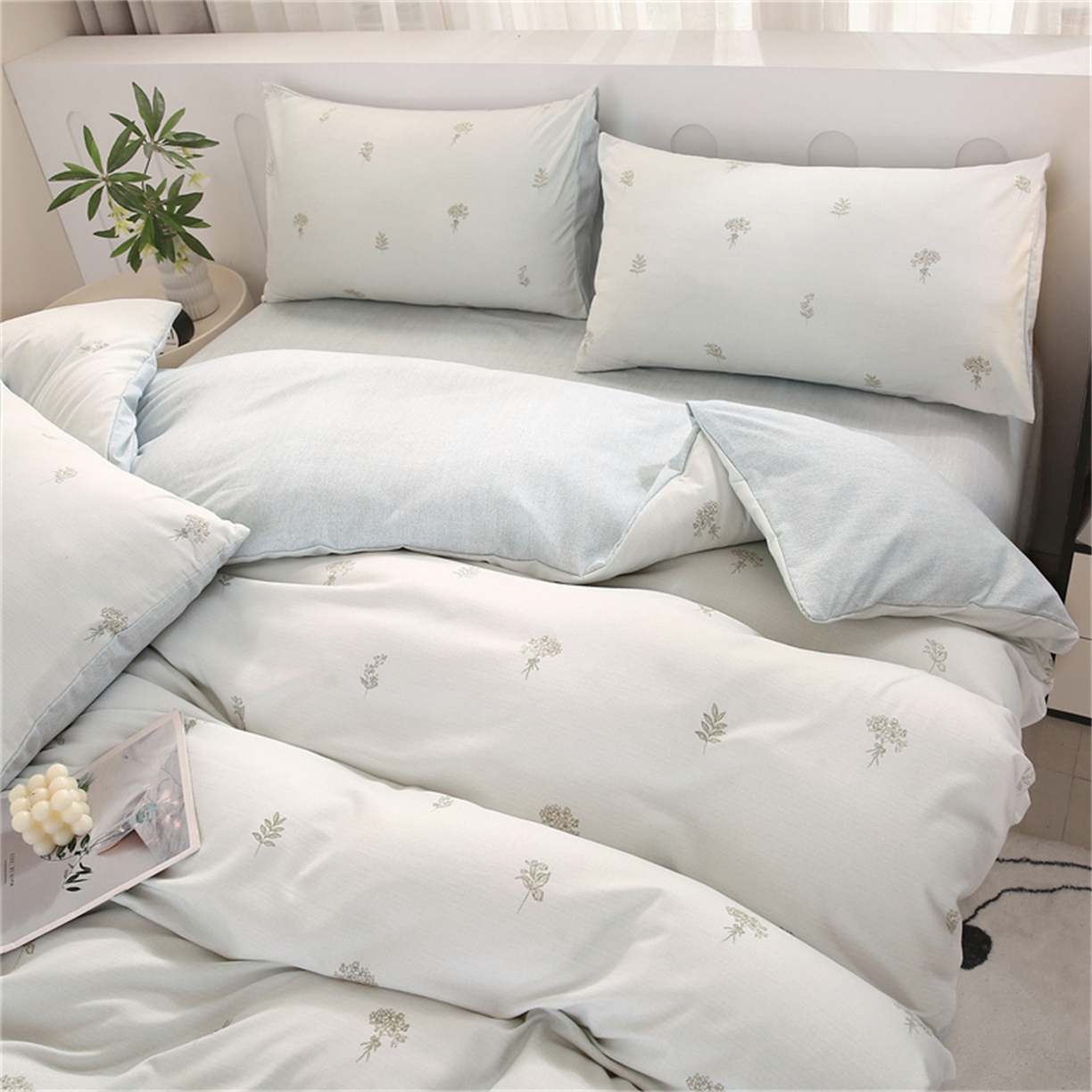 91家纺网 家纺一手货源 找家纺 织写 2025新款加厚磨毛澳绒棉四件套 朵拉