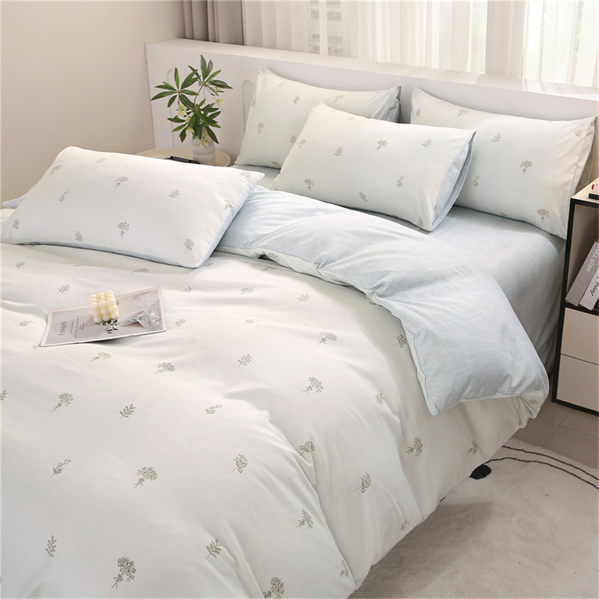 91家纺网 家纺一手货源 找家纺 织写 2025新款加厚磨毛澳绒棉四件套 朵拉