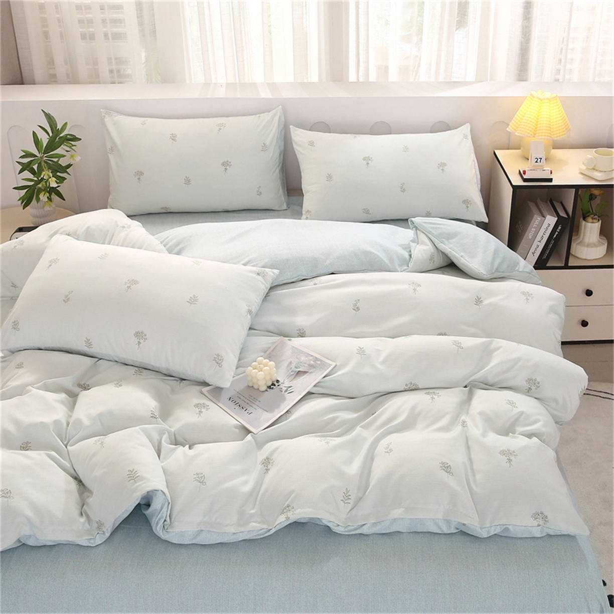 91家纺网 家纺一手货源 找家纺 织写 2025新款加厚磨毛澳绒棉四件套 朵拉