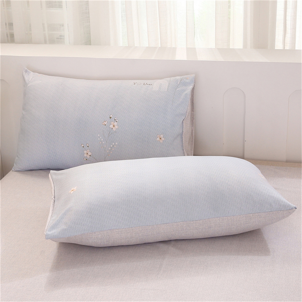 91家纺网 家纺一手货源 找家纺 织写 2025新款加厚磨毛澳绒棉四件套 贝莉浅蓝