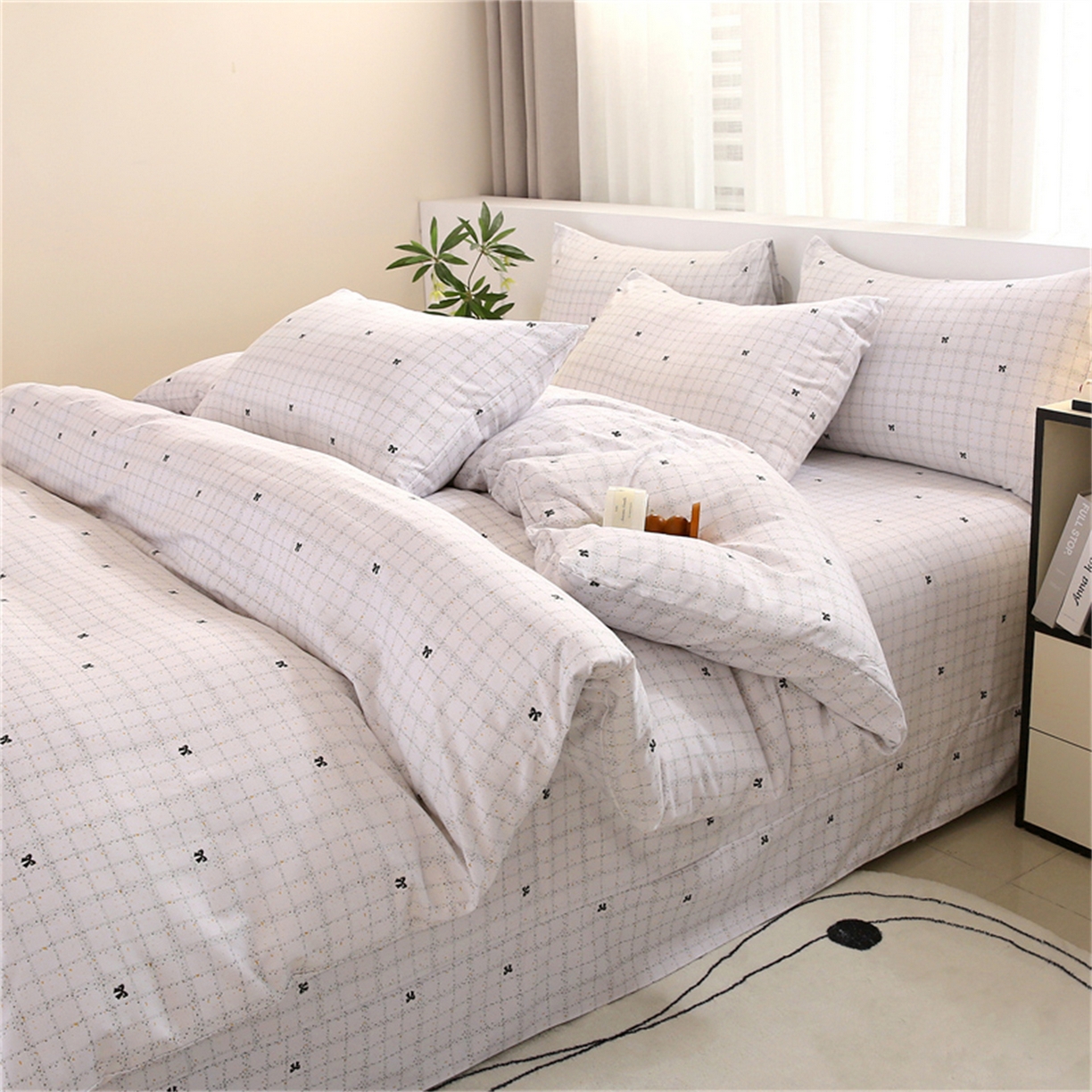 91家纺网 家纺一手货源 找家纺 织写 2025新款加厚磨毛澳绒棉四件套 幽香浪漫-灰