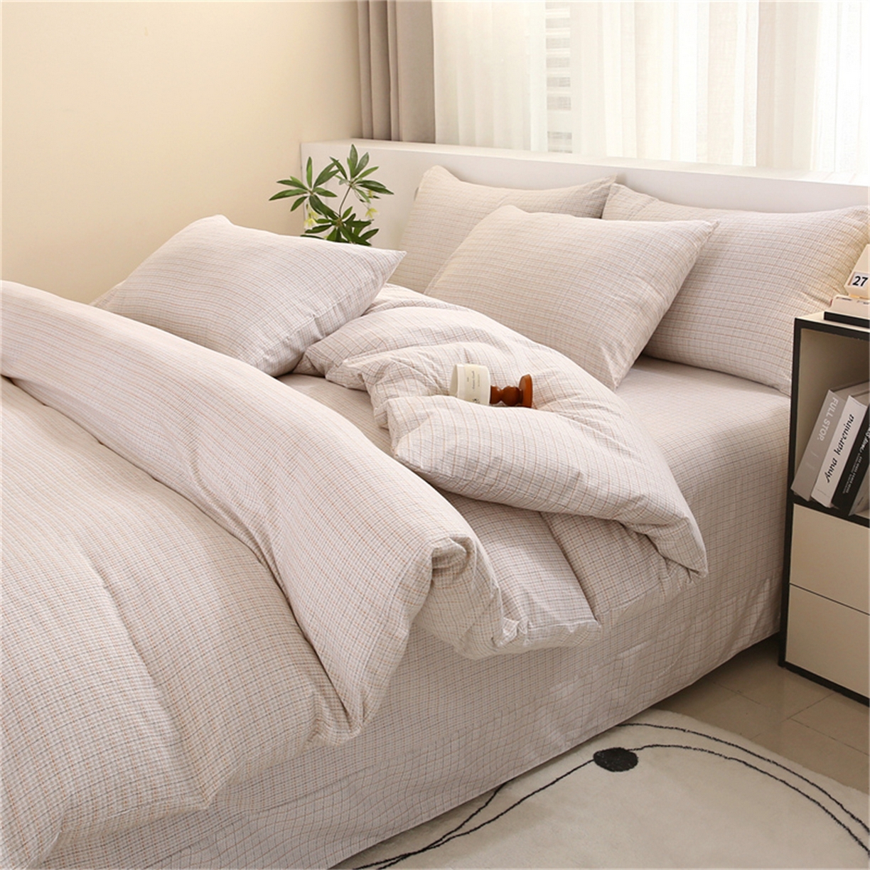 91家纺网 家纺一手货源 找家纺 织写 2025新款加厚磨毛澳绒棉四件套 莫奈