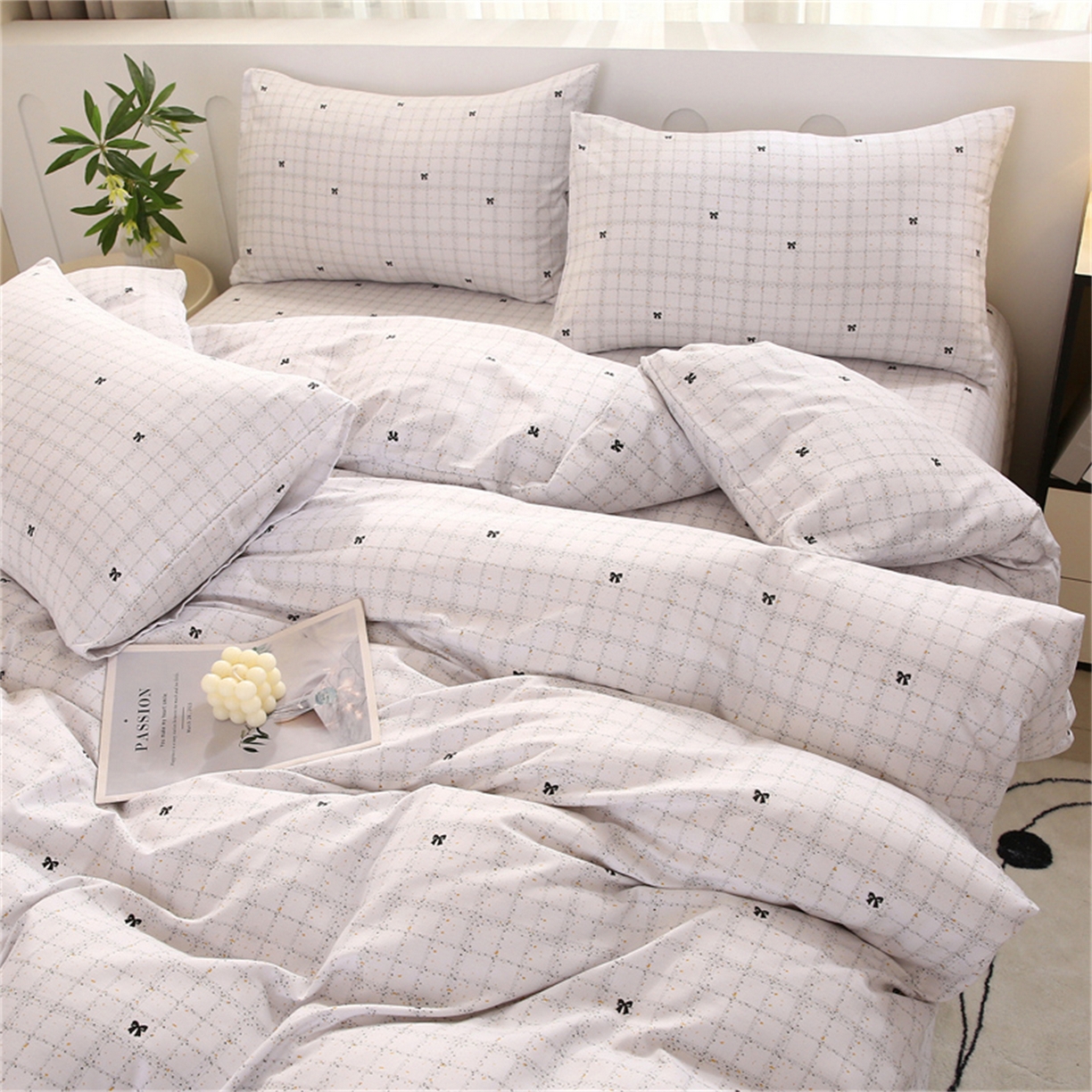 91家纺网 家纺一手货源 找家纺 织写 2025新款加厚磨毛澳绒棉四件套 幽香浪漫-灰