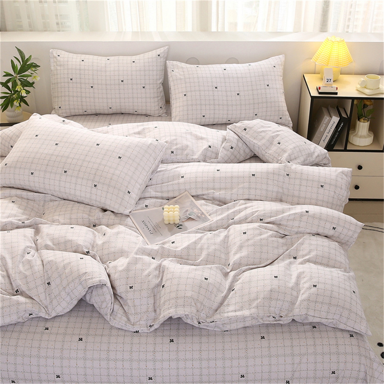 91家纺网 家纺一手货源 找家纺 织写 2025新款加厚磨毛澳绒棉四件套 幽香浪漫-灰