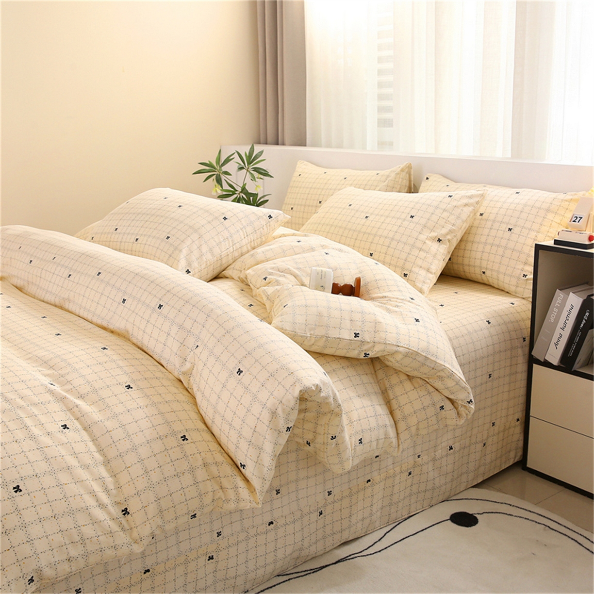 91家纺网 家纺一手货源 找家纺 织写 2025新款加厚磨毛澳绒棉四件套 幽香浪漫-黄