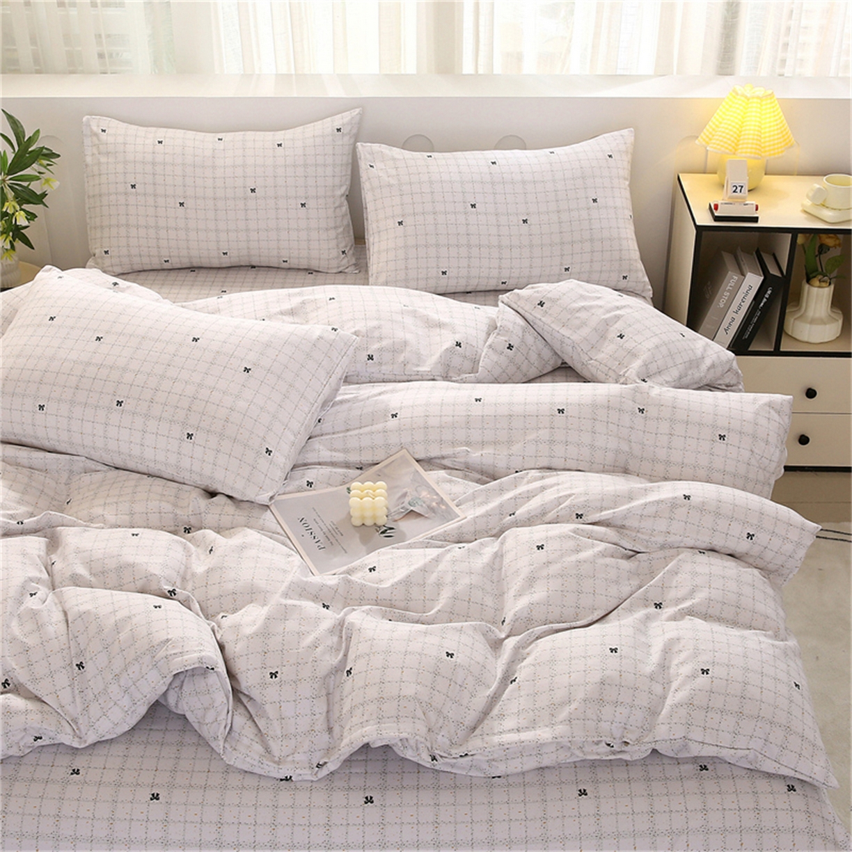 91家纺网 家纺一手货源 找家纺 织写 2025新款加厚磨毛澳绒棉四件套 幽香浪漫-灰