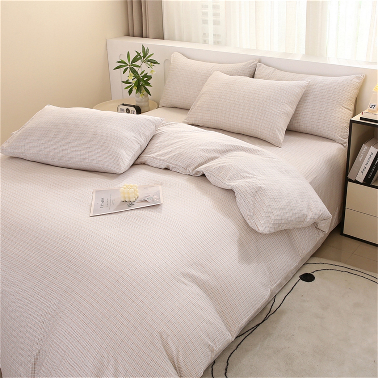 91家纺网 家纺一手货源 找家纺 织写 2025新款加厚磨毛澳绒棉四件套 莫奈