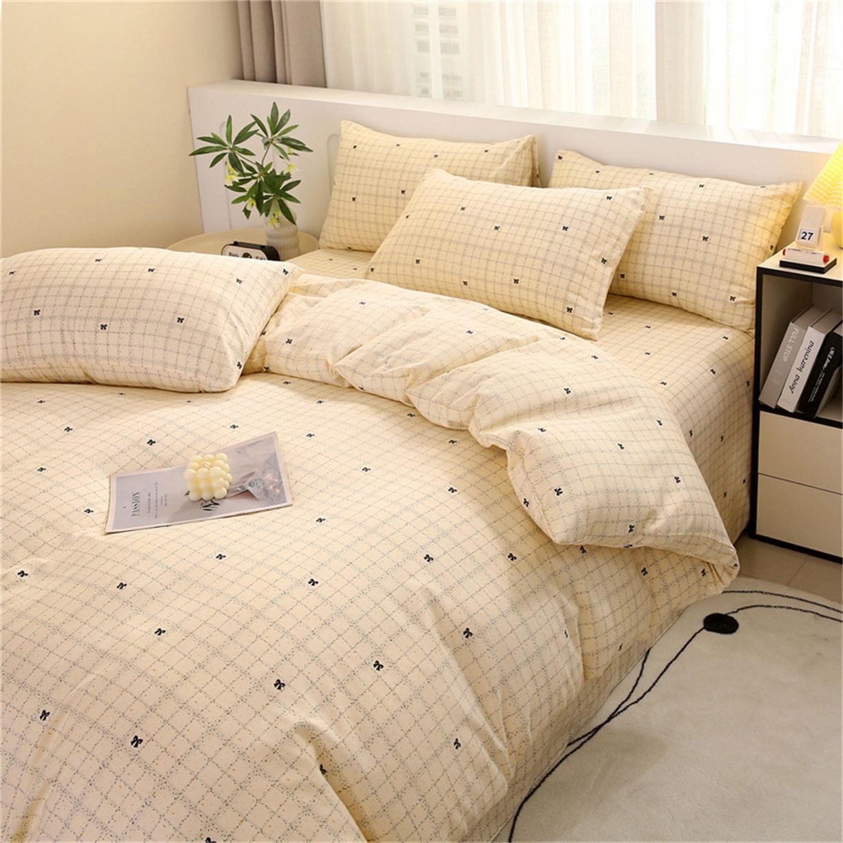 91家纺网 家纺一手货源 找家纺 织写 2025新款加厚磨毛澳绒棉四件套 幽香浪漫-黄