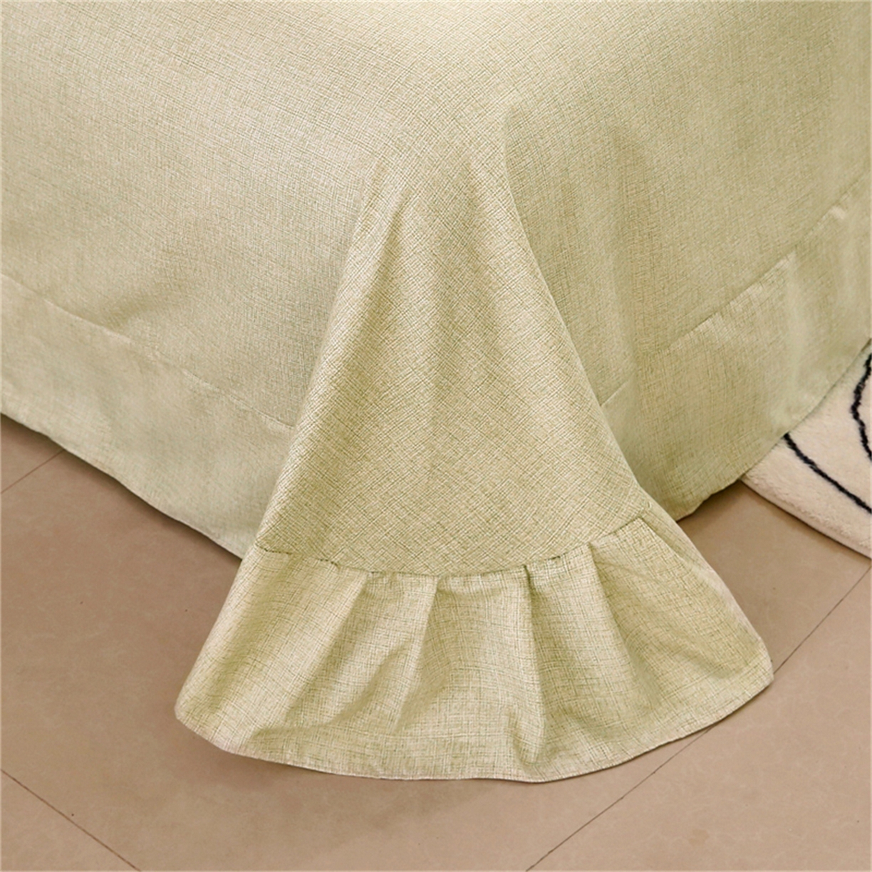 91家纺网 家纺一手货源 找家纺 织写 2025新款加厚磨毛澳绒棉四件套 贝莉浅绿